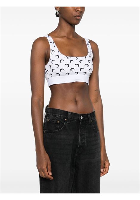 top sportivo moon printed jersey donna bianco MARINE SERRE | WUW055BCJER0001WH00